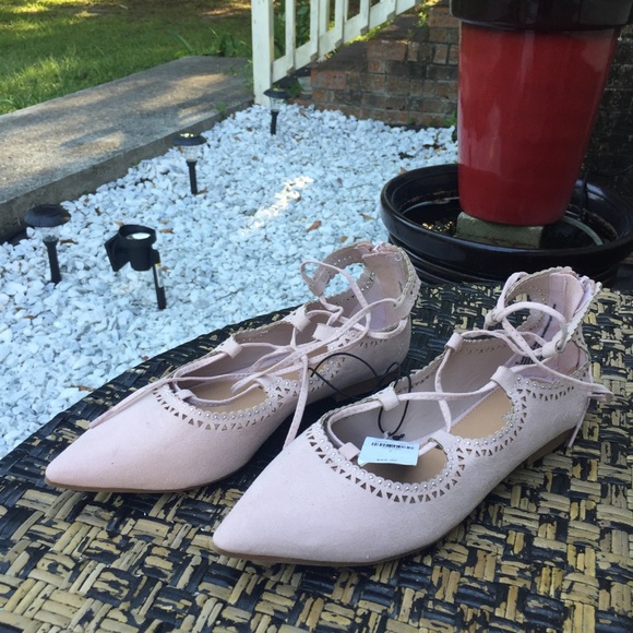 NEW Express Size 7 Rose Pink Pointed Flats - Picture 5 of 7